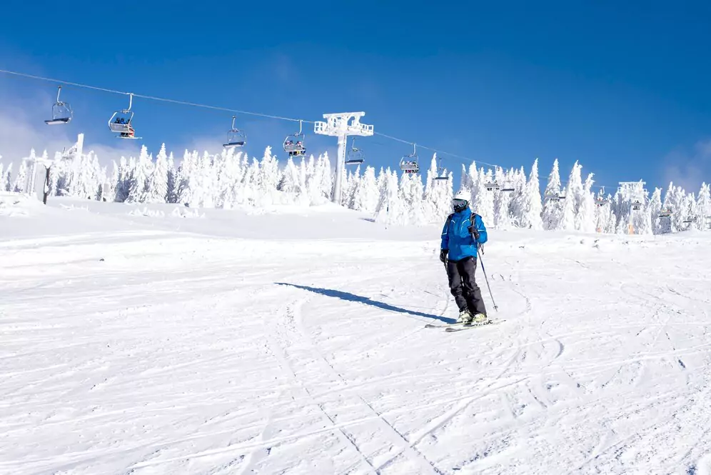 Testing new ski equipment at our mountain research facility