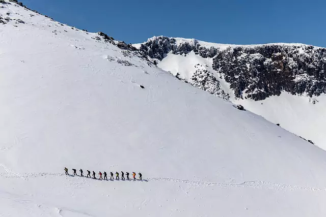 Guided ski tour through pristine backcountry terrain